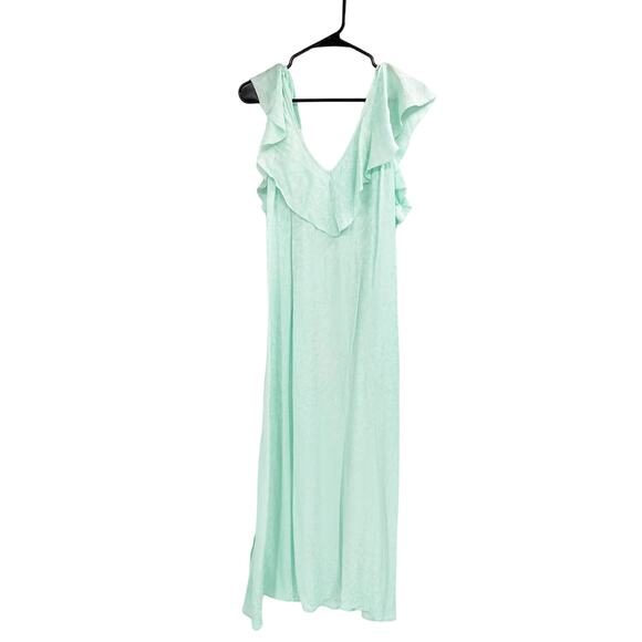 Zadig & Voltaire Reen Jacquard Leo Mint Ruffled Maxi Dress Size M New - Picture 5 of 6